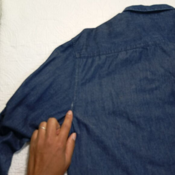 American Rag Cie Shirt Denim Button Down Workwear Casual Blue Top Size M Mens - Picture 6 of 8